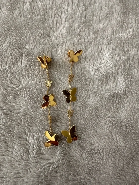 kate spade Gold Butterfly Link Drop Earrings - Picture 1 of 3